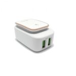LDNIO A2205 Φορτιστής / Λαμπάκι Νυκτός με 2 Θύρες USB και Καλώδιο Micro USB - Λευκό