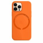 Θήκη Luxe TPU Σιλικόνης με MagSafe και Υφασμάτινη Επένδυση για iPhone 13 / 14 - Πορτοκαλί