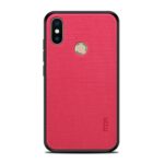 Θήκη Mofi με Πλαίσιο TPU Σιλικόνης και Υφασμάτινη Πλάτη για Xiaomi Mi A2 / Mi 6X - Σκούρο Ροζ