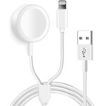 USB Μαγνητικό Καλώδιο Φόρτισης Moxom 2 σε 1 για Apple Watch 2.5W και Lightning 2.4A 1 Μέτρο - Λευκό