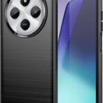 Θήκη TPU Σιλικόνης Carbon Fiber Style για Xiaomi Redmi 14C / Poco C75 - Μαύρη