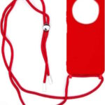 Θήκη Σιλικόνης με Κορδόνι Κολιέ για Xiaomi Redmi 14C / Poco C75 - Κόκκινο