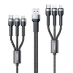 Remax Jany Series Multi-functional 6in1 USB Καλώδιο - Micro USB και USB Type-C και Lightning / Micro USB και USB Type-C και Lightning 2m - Μαύρο