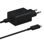 Samsung Φορτιστής με Θύρα USB-C και Καλώδιο USB-C 45W Power Delivery - Μαύρο EP-T4510