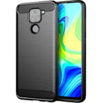 Θήκη TPU Σιλικόνης Carbon Fiber για Xiaomi Redmi Note 9 - Μαύρο