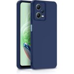 Θήκη TPU Σιλικόνης με Υφασμάτινη Επένδυση για Xiaomi Redmi Note 12 5G / Poco X5 - Σκούρο Μπλε