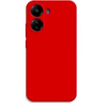 Θήκη TPU Σιλικόνης με Υφασμάτινη Επένδυση για Xiaomi Redmi 13C / Poco C65 - Κόκκινη