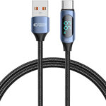 Καλώδιο Φόρτισης Tech-Protect Ultraboost Braided / LED USB σε Type-C 66W 6A 1μ - Μπλε