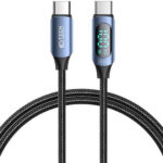 Καλώδιο Φόρτισης Tech-Protect Ultraboost Braided / LED Type-C σε Type-C 100W 1μ - Μπλε