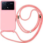 Θήκη Σιλικόνης με Κορδόνι Κολιέ για Xiaomi Poco X6 Pro - Ροζ