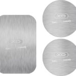 XO 3x Magnetic Holder Stickers Βάση Κινητού Αυτοκινήτου με Μαγνήτη MagSafe Ασημί