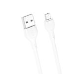 XO NB200 USB 2.0 Καλώδιο Φόρτισης Micro USB 2.1A 1 Μέτρο - Λευκό